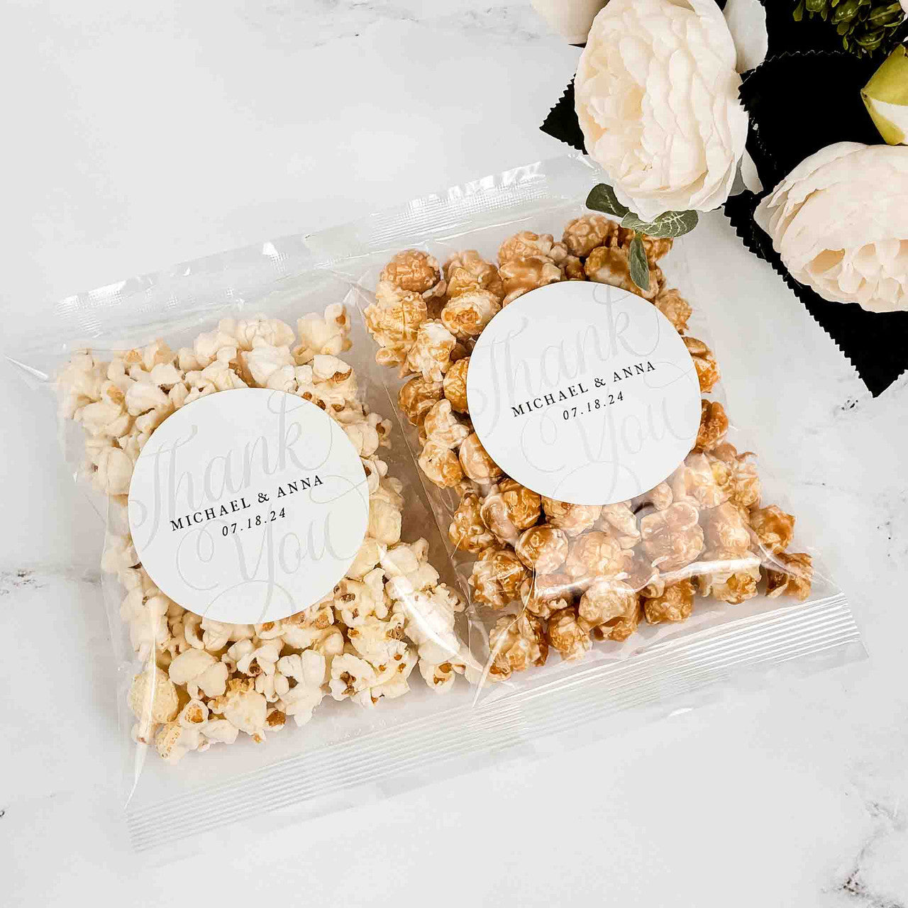 Wedding Popcorn Favors Custom Labels