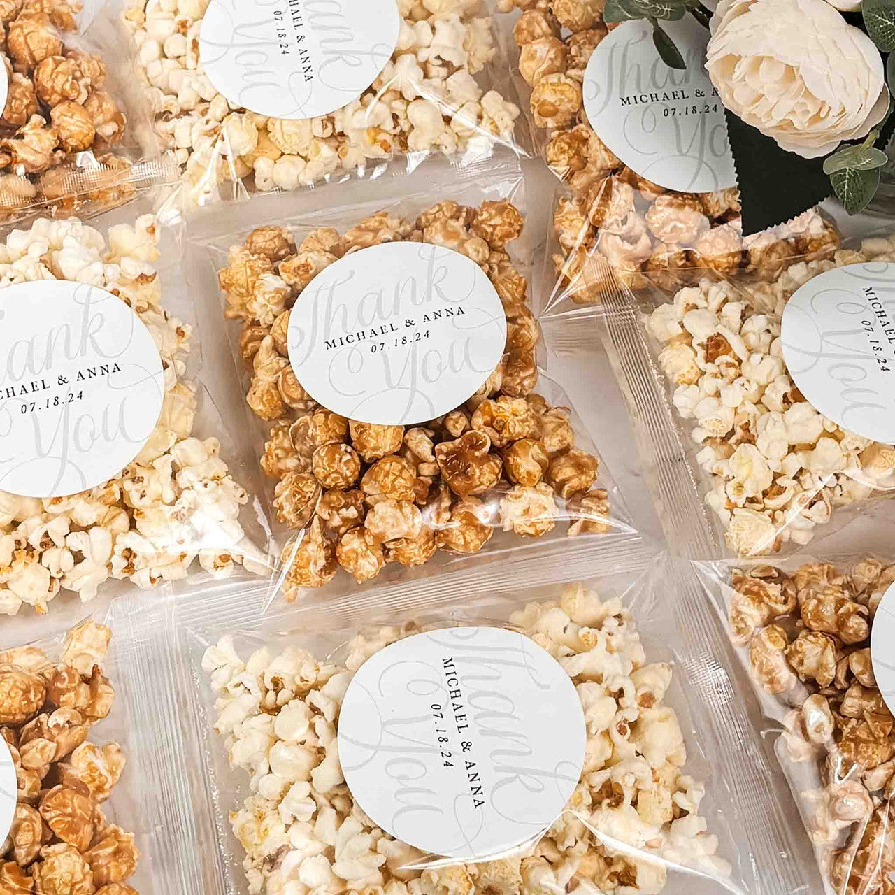 Wedding Popcorn Favors Custom Labels