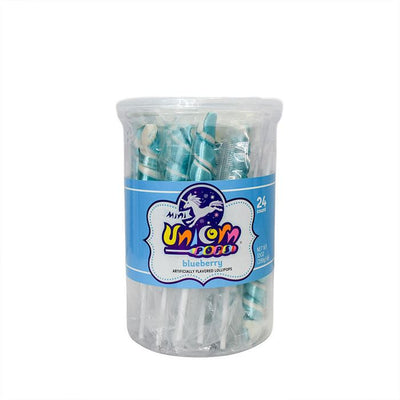 Adams and Brooks Light Blue Mini Unicorn Pops - 24 Count Tub