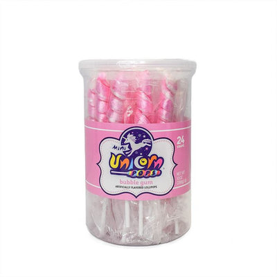 Adams and Brooks Pale Pink Mini Unicorn Pops - 24 Count Tub