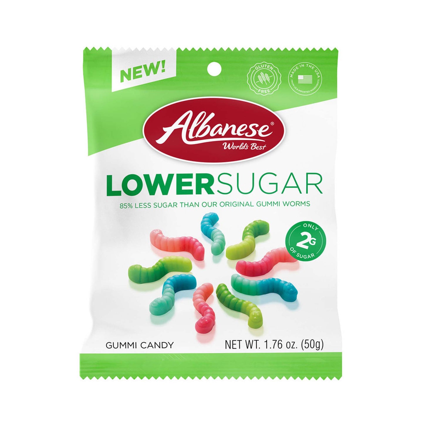 Lower Sugar Gummi Worms - 1.76 oz