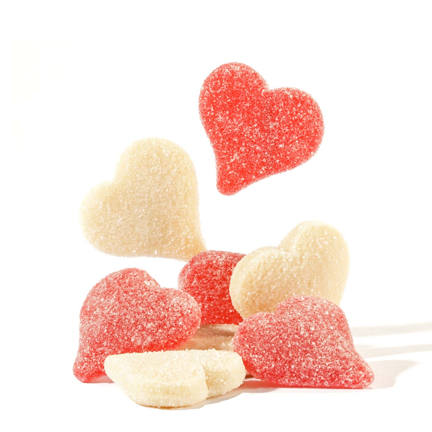 Red & White Sanded Gummi Hearts