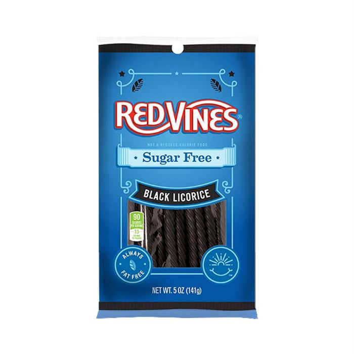 American Licorice Red Vines Sugar Free Black Licorice - 5 oz Bag
