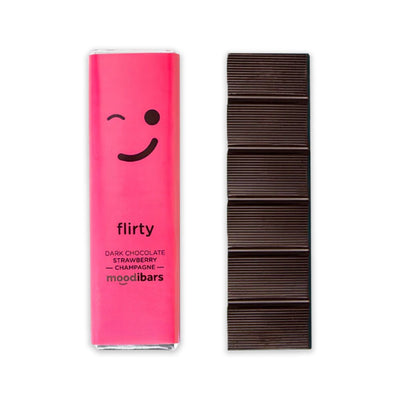 Moodibars Flirty - Dark Chocolate Strawberry Champagne