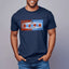 Man in Navy Blue T-Shirt with Bazooka Big Twin Chews Logo