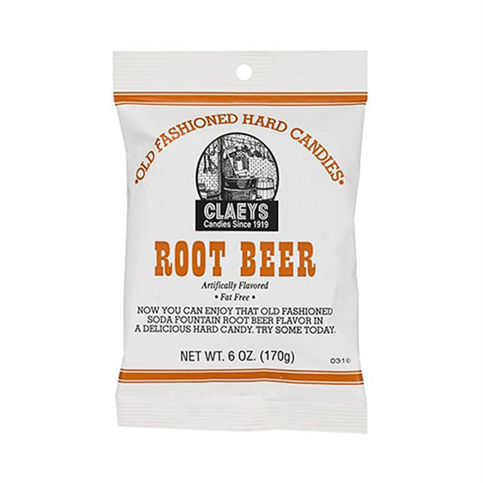 Claeys Old Fashioned Hard Candies Root Beer 6 oz Bag