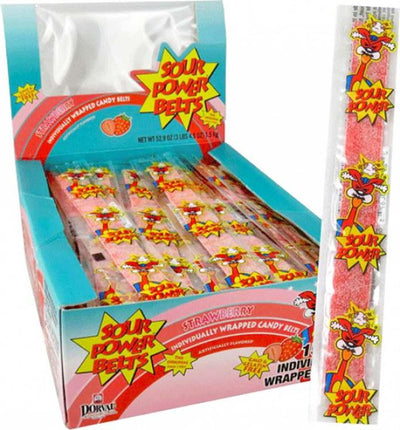 Dorval Sour Power Wrapped Strawberry Belts - 150 Ct 