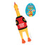 Toy chicken with a red vest labeled 'Emotional Support Chicken' on a white background