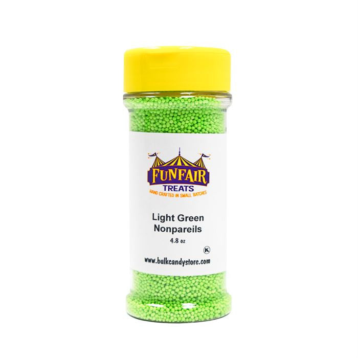 Fun Fair Treats Light Green Nonpareil Sprinkles 4.8 oz Bottle