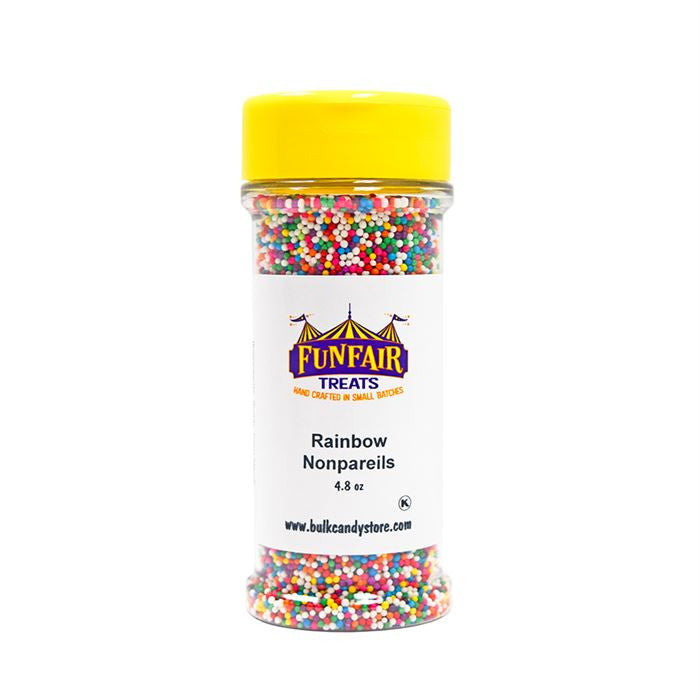 Fun Fair Treats Rainbow Nonpareil Sprinkles 4.8 oz Bottle