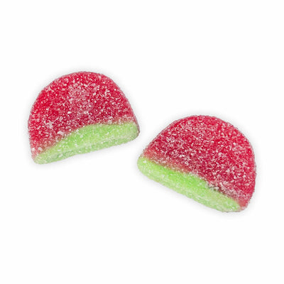 Red and Green Gummi Watermelon Slices with Sugar Sanding