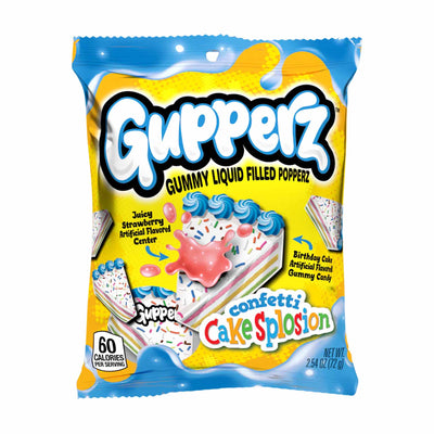 Gupperz Gummy Liquid Popperz with Confetti Cakesplosion flavor