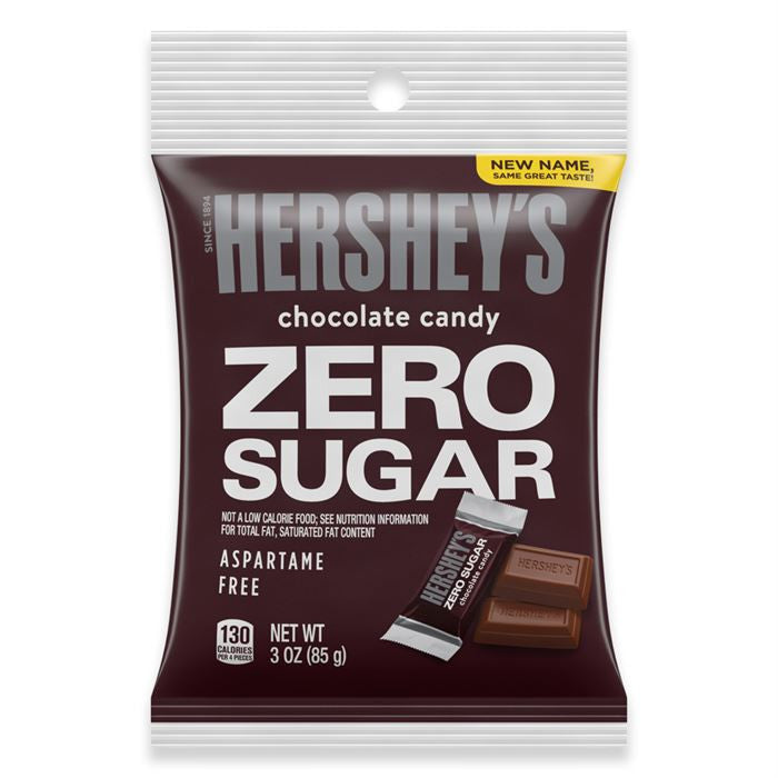 Hershey's Milk Chocolate Miniature Bars Zero Sugar 3 oz Bag