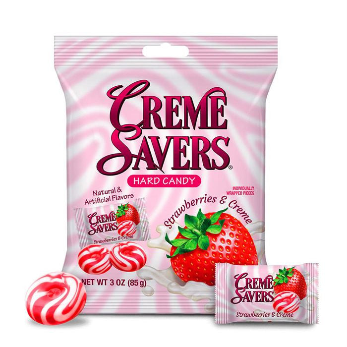 Iconic Candy Creme Savers  Strawberry & Creme - 3 oz 