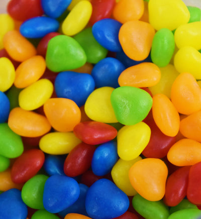 Closeup of Tutti Frutti Heart-Shaped Imperials