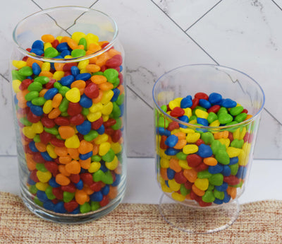 Tutti Frutti Heart-Shaped Imperials in Decorative Glases