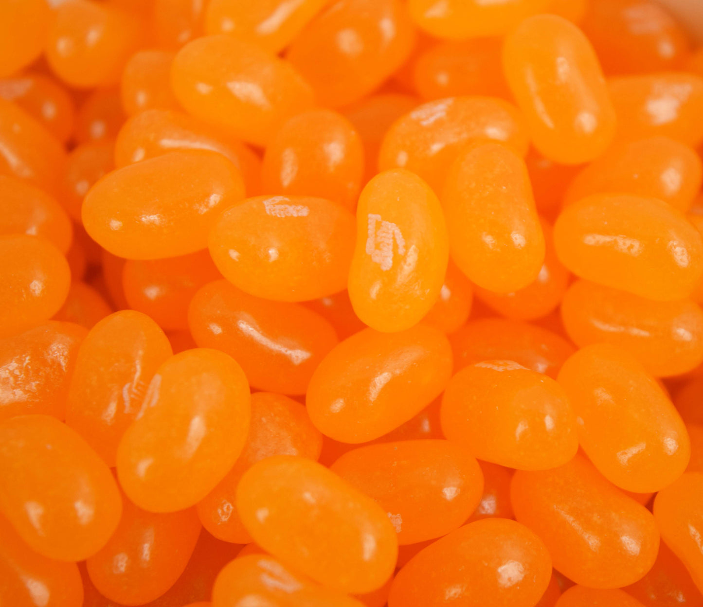 Closeup of Jelly Belly Tangerine Beans