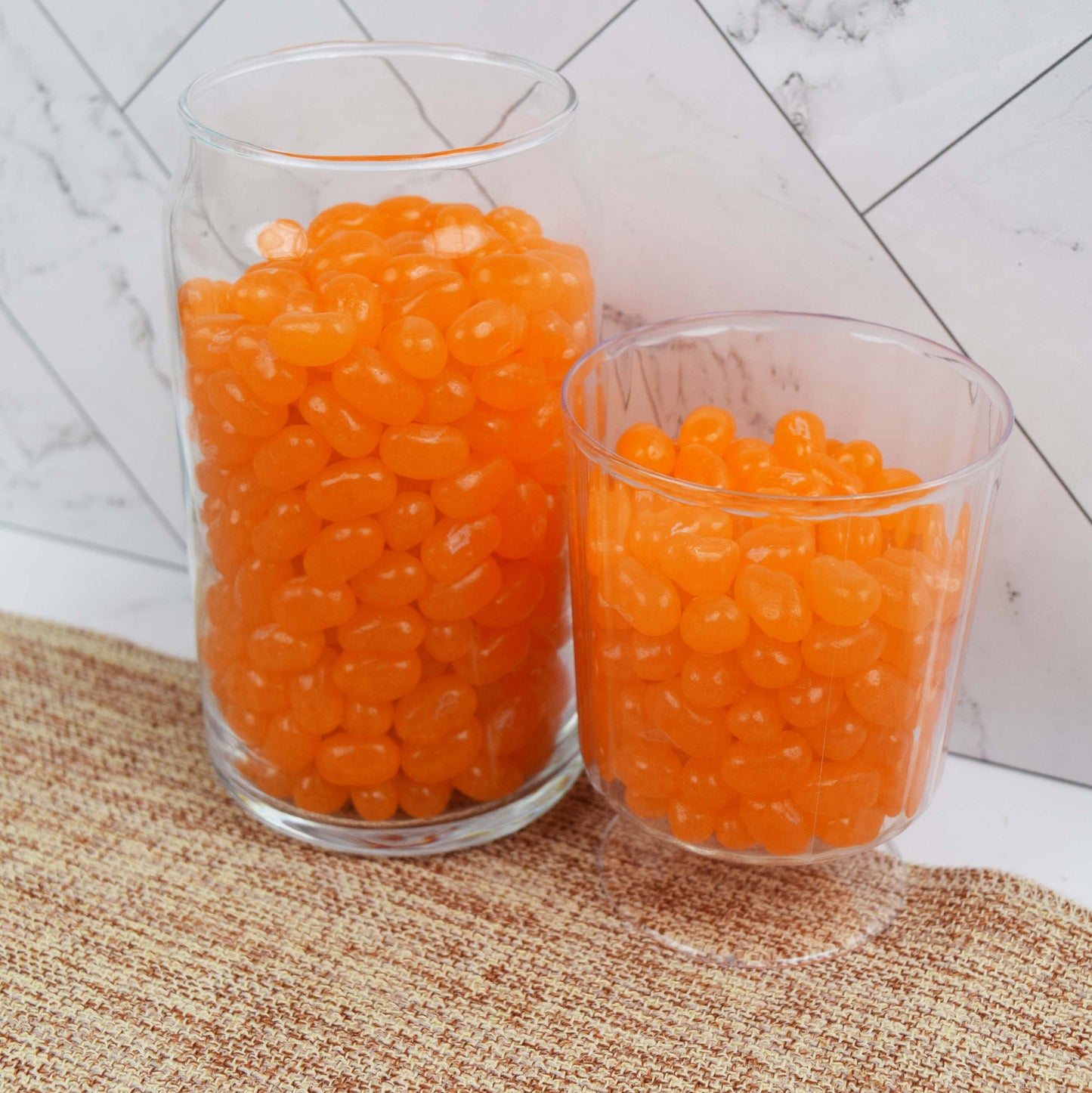 Jelly Belly Tangerine Beans in Decorative Glasses