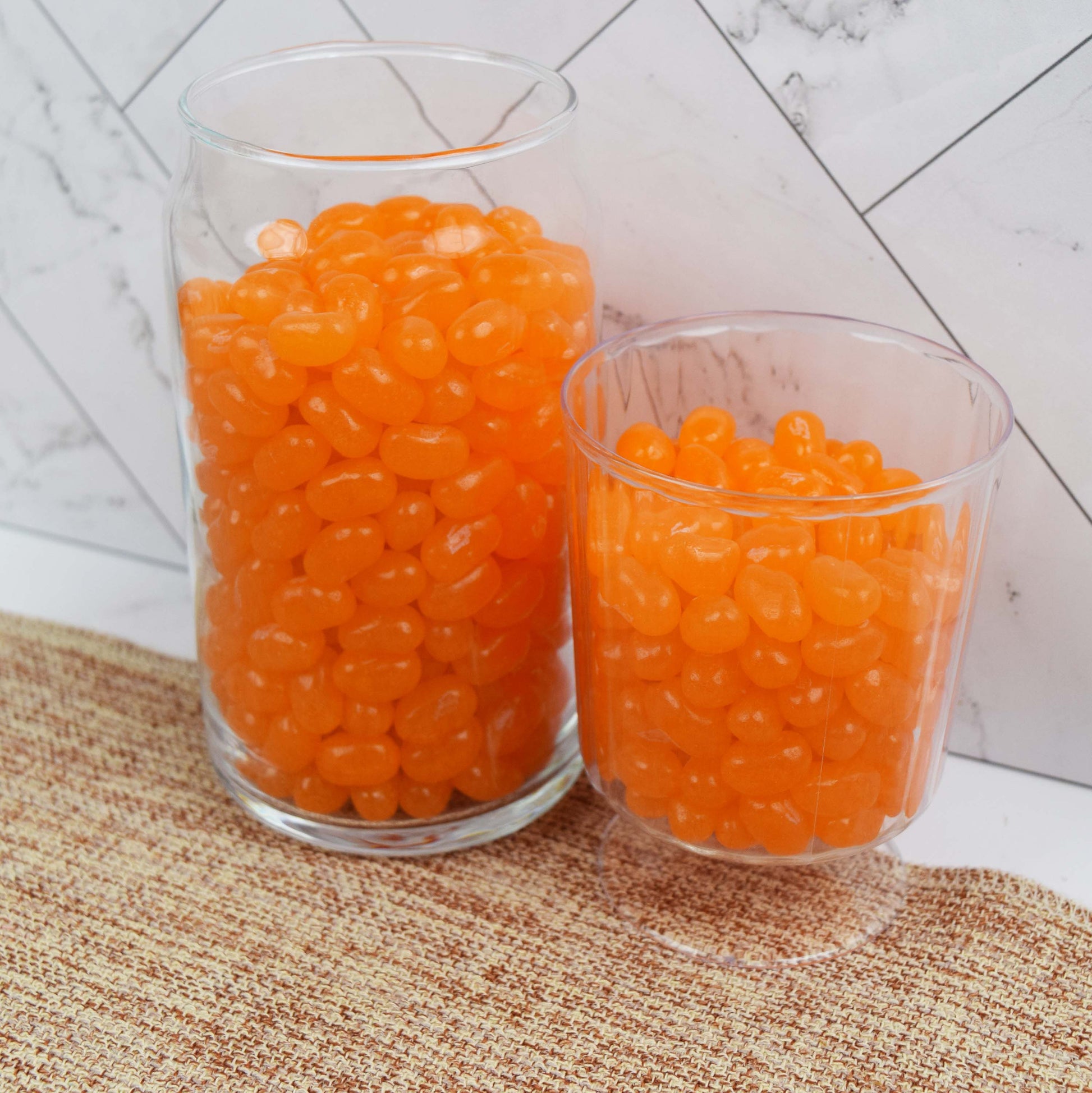 Jelly Belly Tangerine Beans in Decorative Glasses