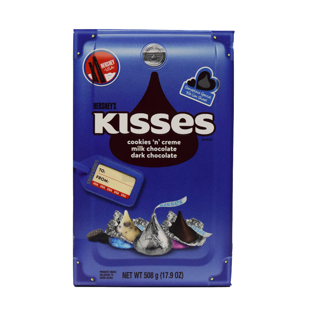 Hershey Kisses Vacation Box Cookies 'n' Creme, Milk Chocolate and Dark Chocolate 