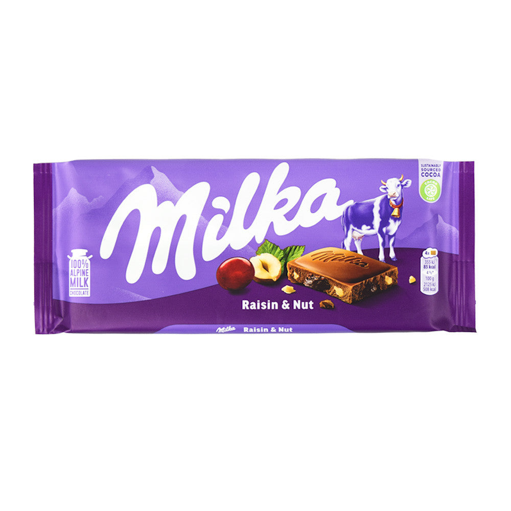 Milka Raisin & Nut Chocolate Bar 100g