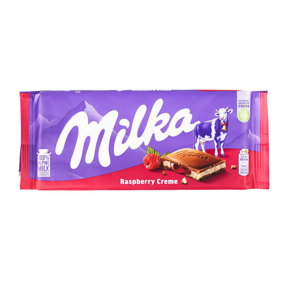 Milka Raspberry Choco Milka Raspberry Creme Bar - 100g – Bulk Candy Store