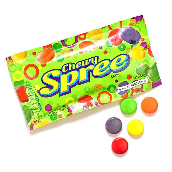Spreees Chewy Spree Logo Wonka Chewy Spree Candy Recloseable Bag, 12.000 OZ