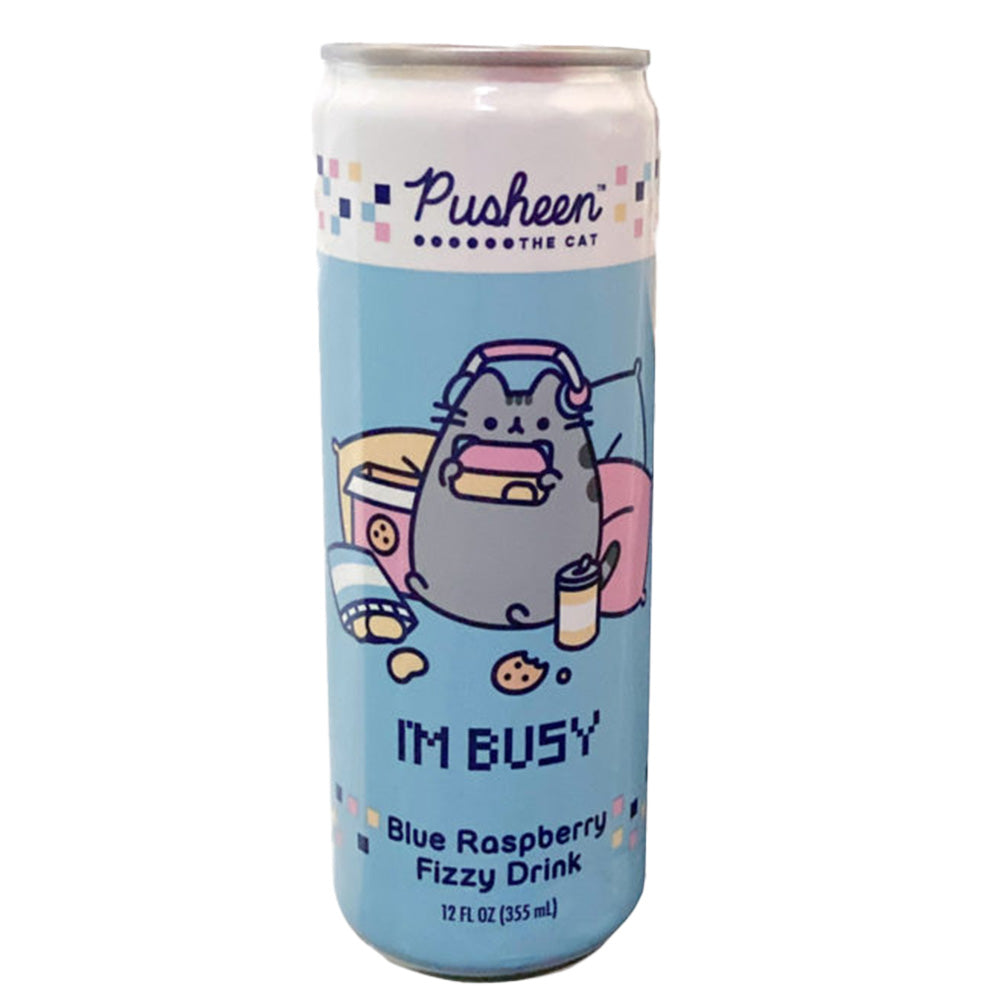 Pusheen Im Busy Blue Raspberry Fizzy Drink!