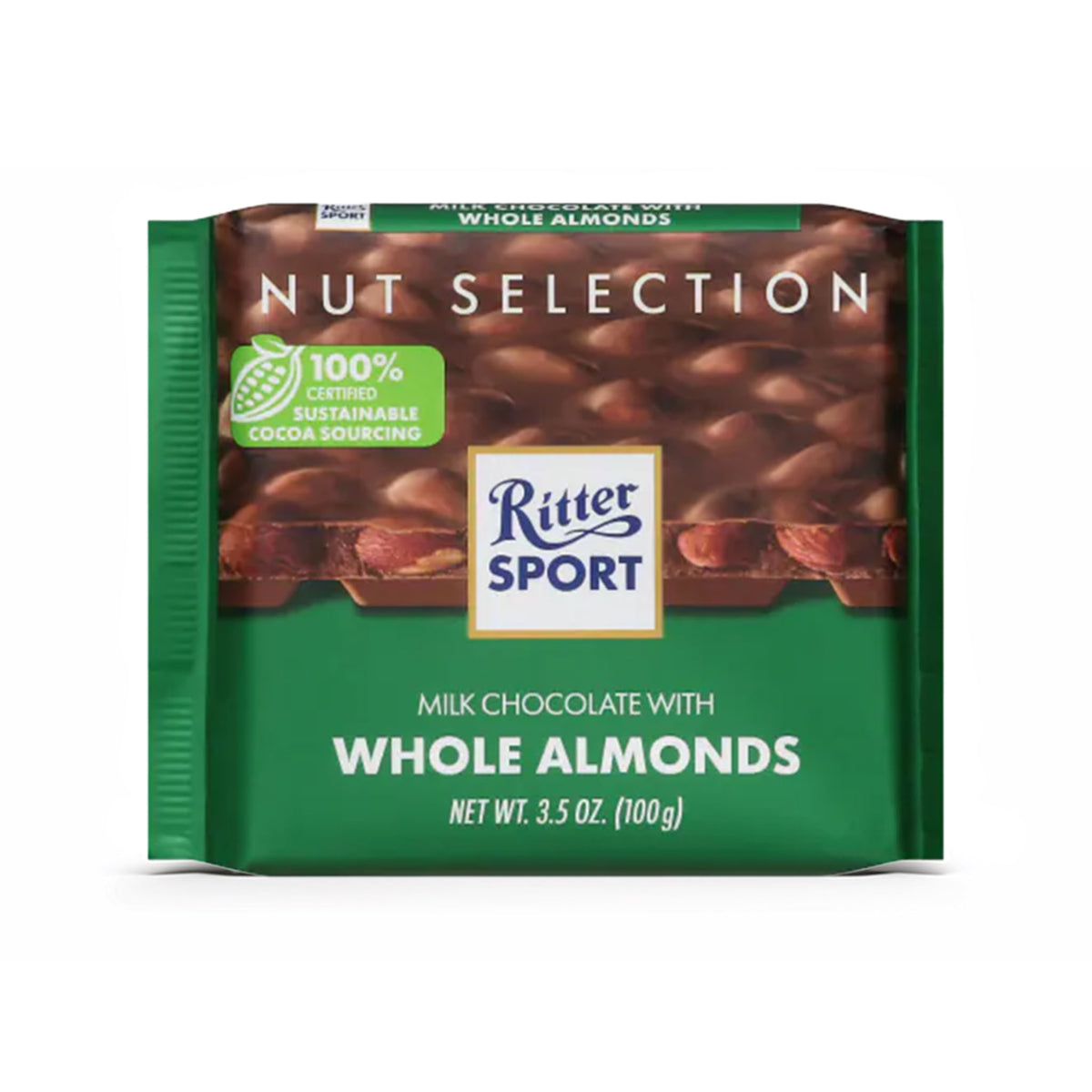 Chocholate Ritter Ritter Sport Milk Chocolate with Whole Almonds - 100g – Bulk Candy Store