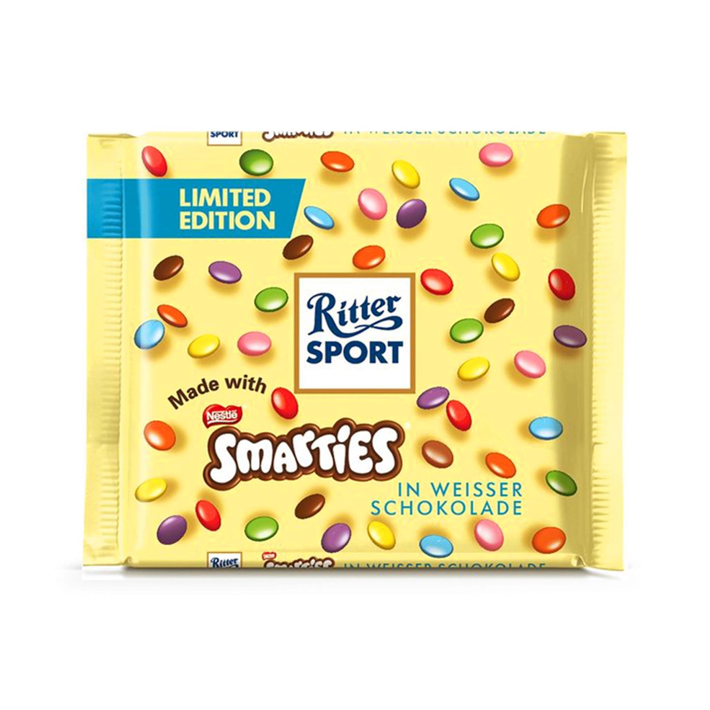 Ritter Sport white chocolate with Smarties candies