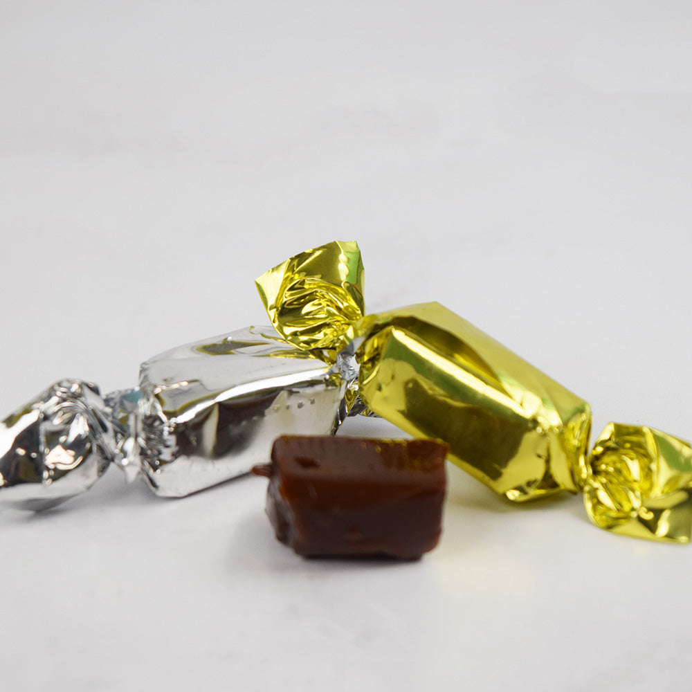 Close-up of wrapped coffee prims