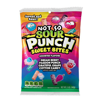 Sour Punch Candy Not So Sour Sweet Bites 5 oz Bag