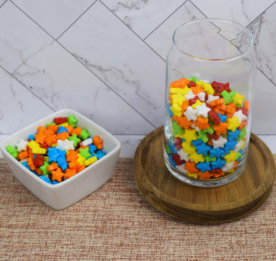 Starzmania Star Candies in Glass Cup and Square Bowl