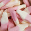 Closeup of Strawberry Milkshake Candy Bottles