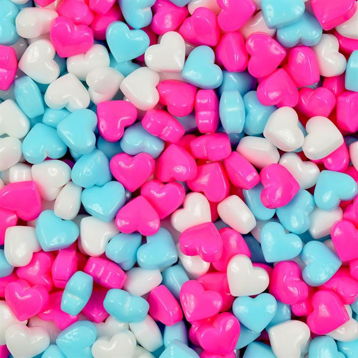 Sweet Maple Candy Pink, White and Blue Happy Hearts