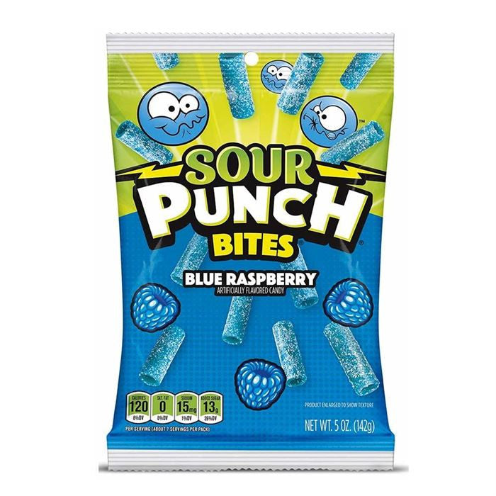 Sour Punch Bites Blue Raspberry 5 oz Bag