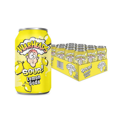 Warheads Sour Lemon Soda can and box