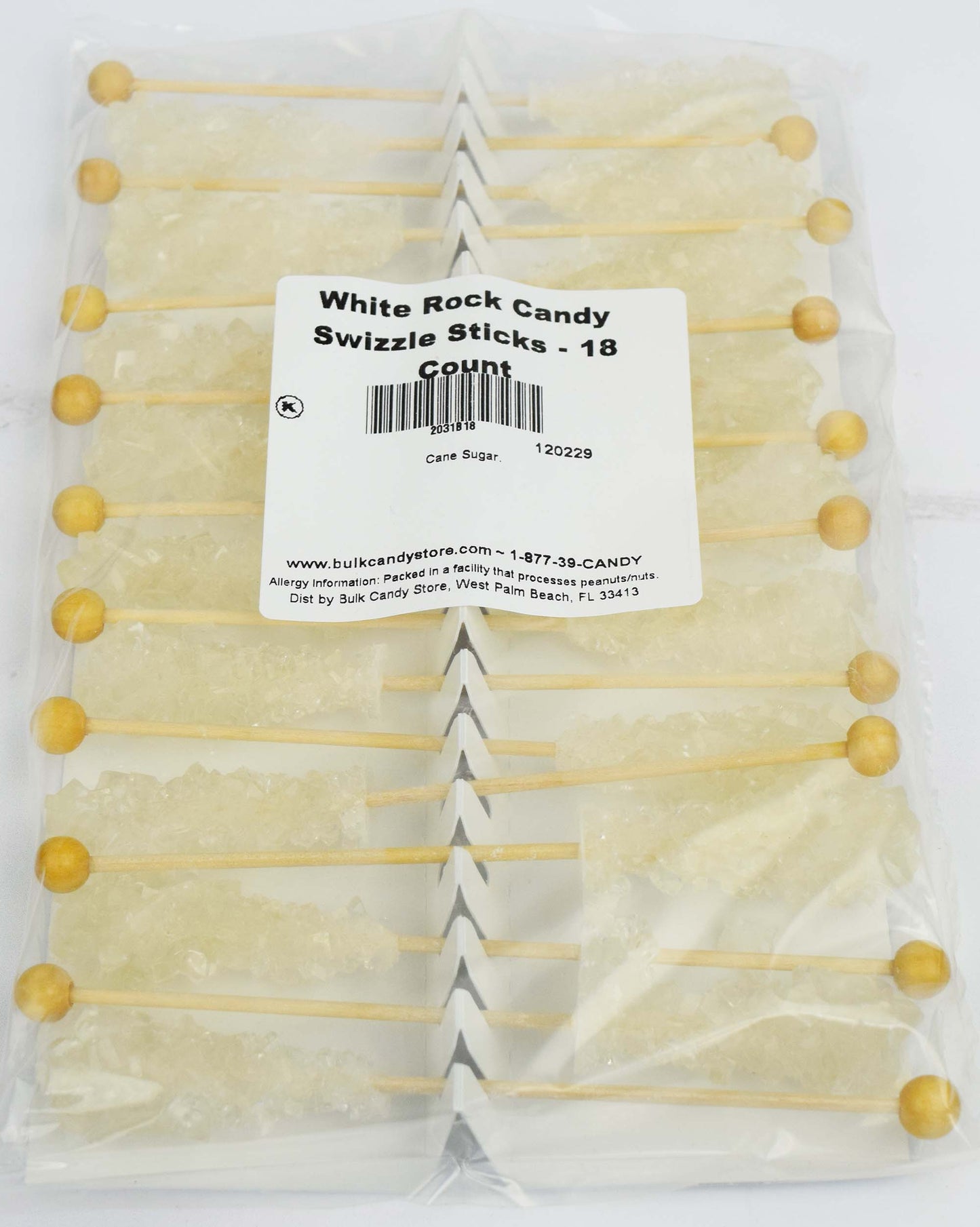 White Rock Candy Swizzle Sticks - 18 Count